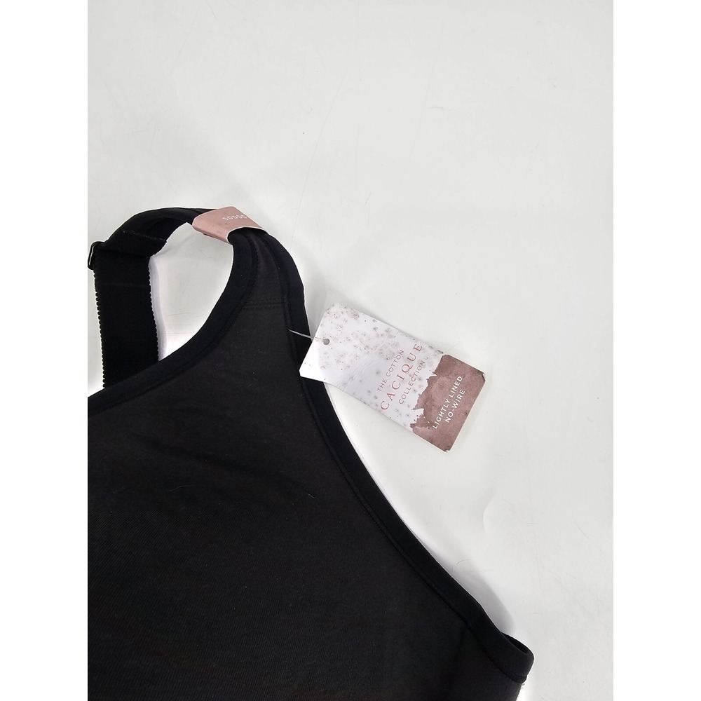Lane Bryant Cacique Lightly Lined No-Wire w Mesh Center Black Bra 50DDD - Picture 3 of 8